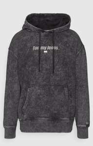 Tommy Jeans WASHED LINEAR HOODIE - Jersey con capucha - negro