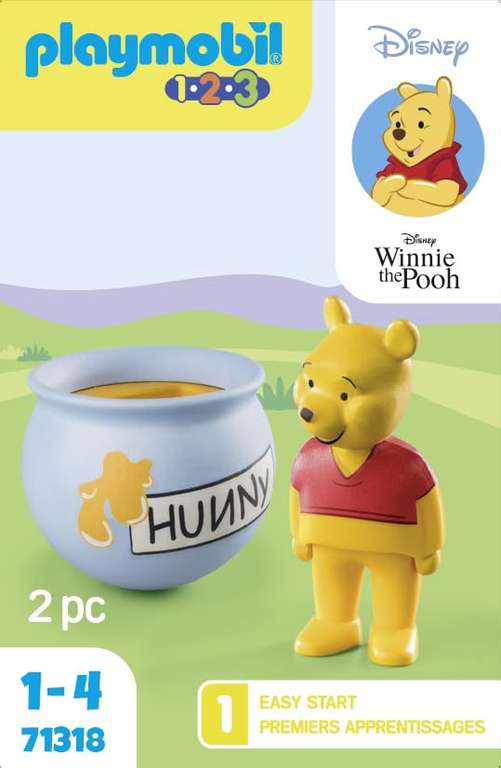 PLAYMOBIL 1,2,3 y Disney 71318 Winnie The Pooh Tarro de Miel, Juguete para niños a Partir de 18 Meses
