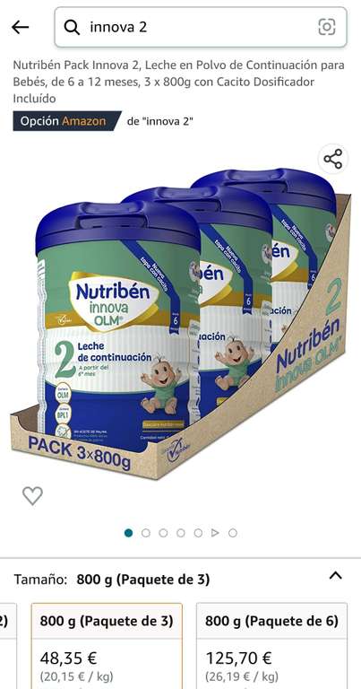 Oferta del día: Nutribén Innova 2 (pack 3x800g) por 48,35€
