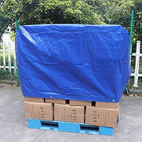 Lona impermeable de poliéster multiusos, 1,8 x 2,5 m, 0,127 mm de espesor, azul, pack de 4 unidades