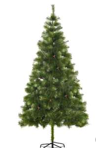 HOMCOM Árbol de Navidad 210cm Artificial Árbol de Pino Decoración Navideña con Soporte Metálico 505 Ramas Verde