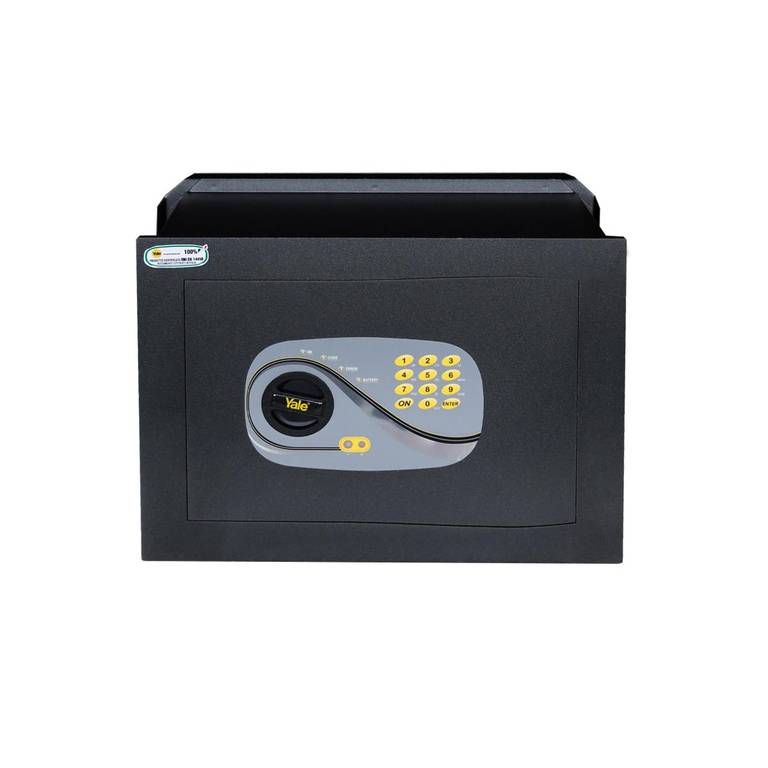 Yale Caja fuerte de pared negra con acceso digital programable 46x34x24cm