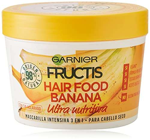 2x Garnier Fructis Hair Food Banana Mascarilla 3 en 1 - 390 ml [3'43€/ud]