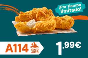 3 tiras crujientes de pollo por 1,99€ en el servicio Popeyes Auto de Popeyes por tiempo limitado