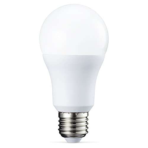 Amazon Basics - Bombilla LED E27 rosca Edison, de 10,5 W (equivalente a 75 W), blanco cálido, no regulable, paquete de 6