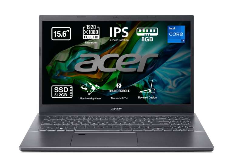 Portátil - Acer A515-57-76BV, 15.6a Full HD, Intel Core i7-1255U, 8GB RAM, 512GB SSD, Iris Xe Graphics, Sin sistema operativo