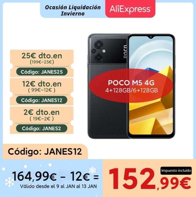 Smartphone POCO M5 Versión Global 4/128GB (Envío desde España)