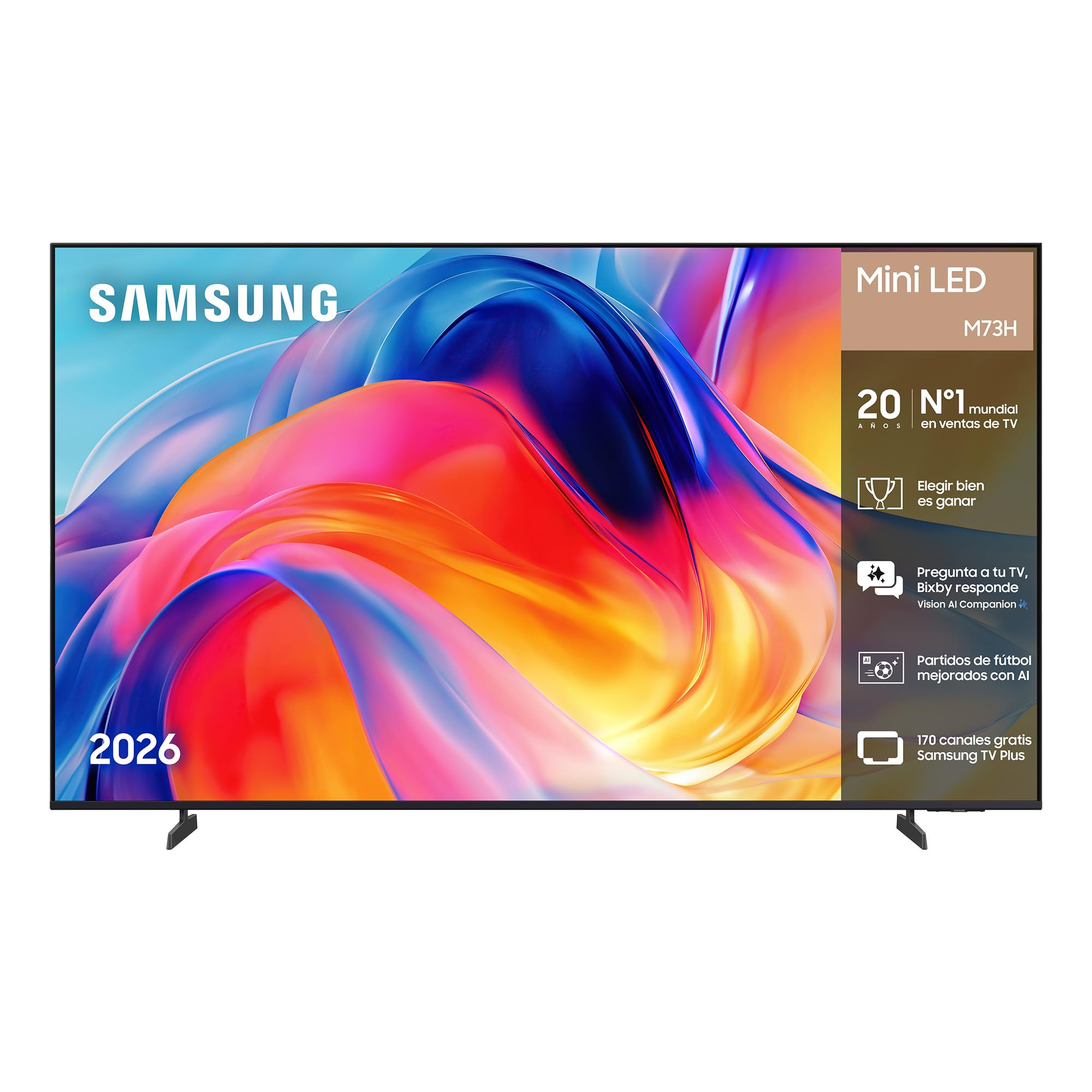 Smart TV Samsung 65" Mini LED M73H 4K (120 hZ, Vision AI Companion | Modo AI Fútbol | Gaming & Cine)