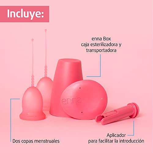Enna Cycle - 2 Copas menstruales, Aplicador y Caja esterilizadora