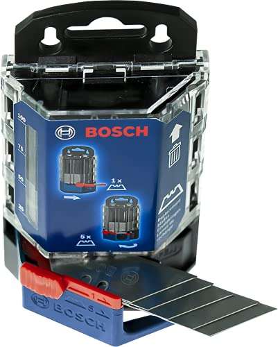 Bosch Professional - Cuchillas de recambio para navaja (50 uds trapezoidales, en dispensador)