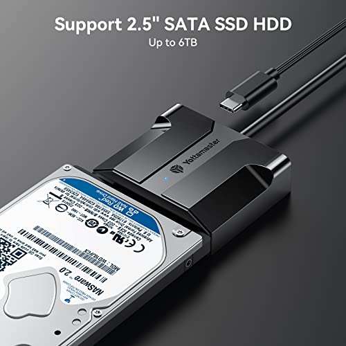 Adaptador SATA a USB A con Funda Protectora de Silicona para Disco Duro, Adaptador de Disco Duro para HDD/SSD SATA III/II/I de 2,5"