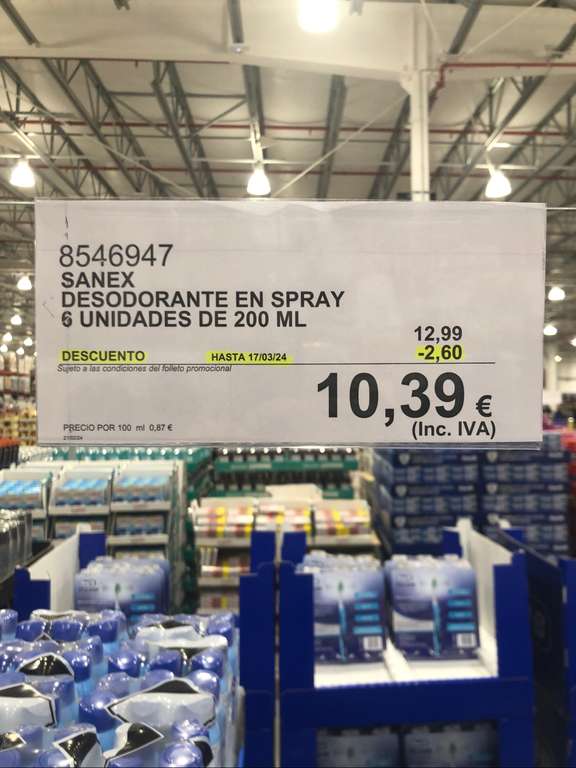 6 x Desodorante Spray Sanex a 10,39€