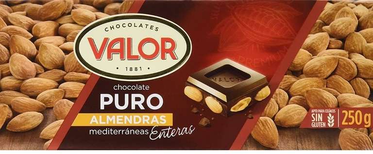 chocolate puro 250 gr almendras enteras