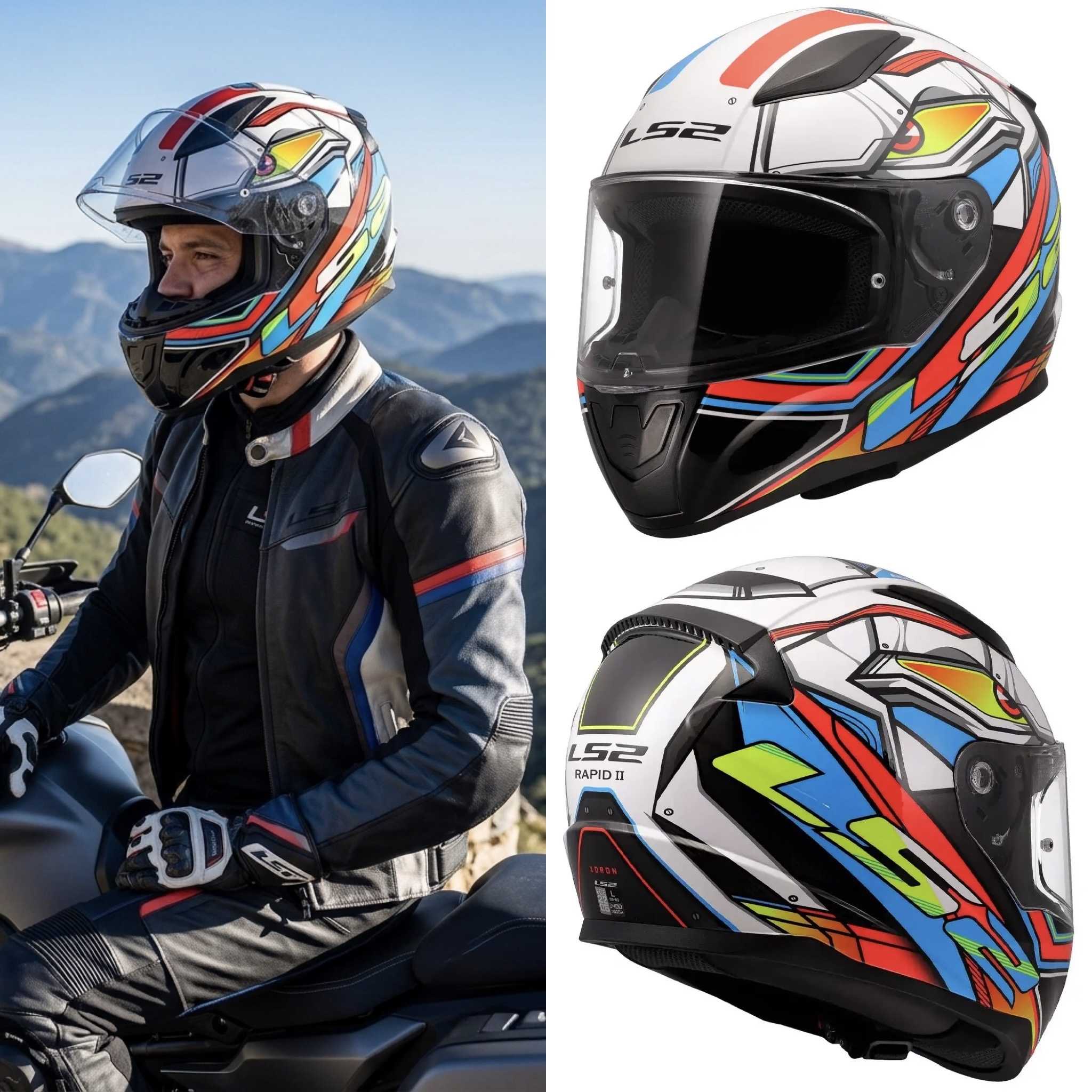 Casco de moto LS2 Rapid II "Xdron" | ECE22.06 | Tallas XL, 2XL y 3XL