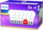 Philips Lighting Pack 6 Bombilla LED E27 luz blanca cálida