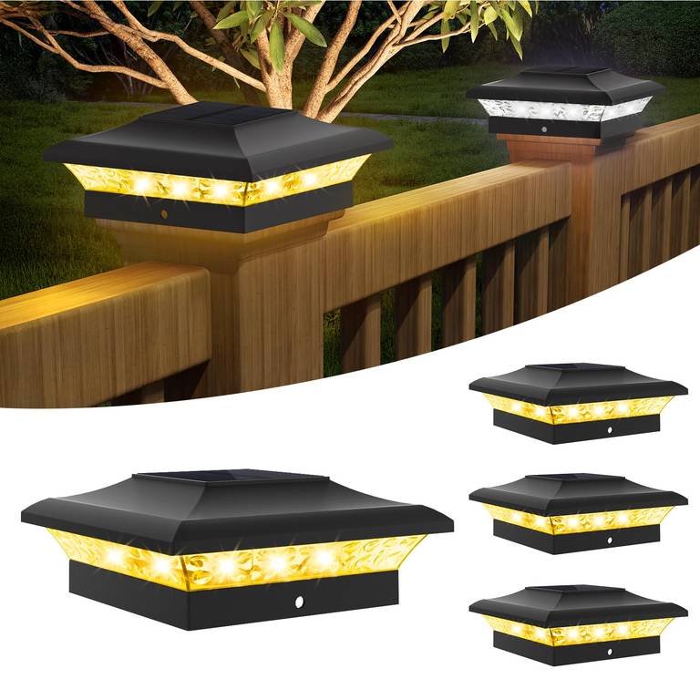 T-SUNUS Luces Solares para Poste Exterior, Farola Solar de Poste 9×9 10×10, Lámparas para Postes