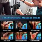 Pistola de masaje muscular potente ZonGym con 6 cabezales y maletín