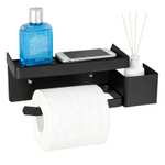 Negro Portarrollos Papel Higienico, Porta Rollos De Papel Higienico Adhesivo, Portarrollos Baño Sin Taladro