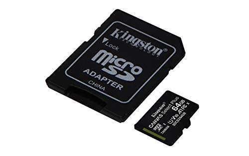 3X Tarjetas,SD con Adaptador SD Kingston Canvas Select Plus 64GB Tarjeta microSD, SDCS2