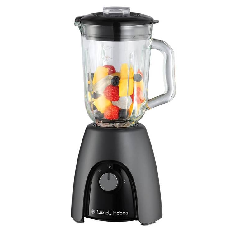 Russell Hobbs Batidora de Vaso con función Pulse, cuchillas de acero, sin BPA, 850W Desire Matte Charcoal
