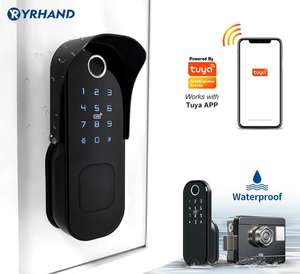 Tuya-cerradura inteligente con huella dactilar para el hogar, cerradura de llanta con Wifi, tarjeta inteligente - DIA 25 10 AM