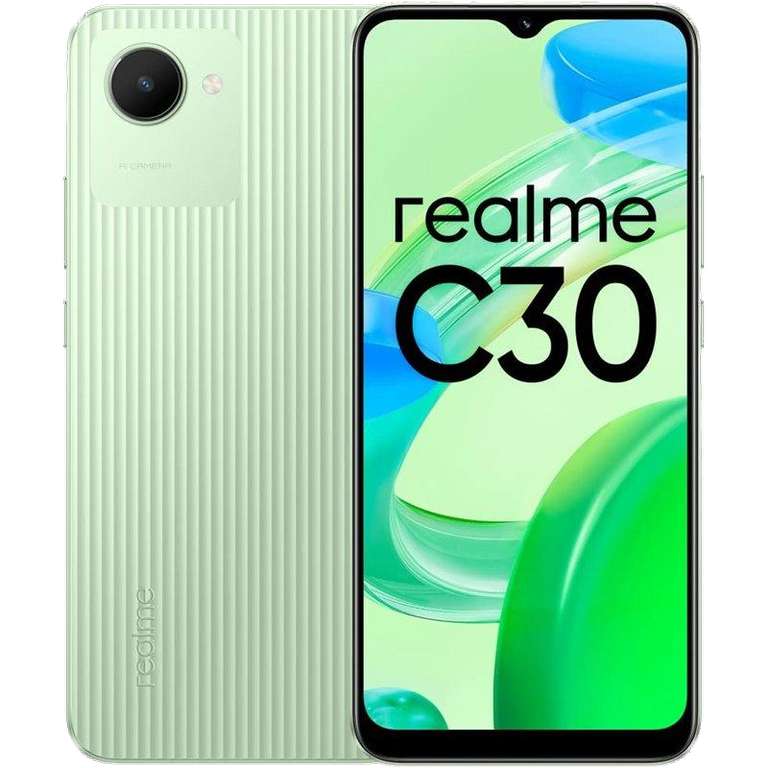 Mvil - realme C30 4G, Verde, 32 GB, 3 GB RAM, 6.5a HD , Unisoc T612, 5000 mAh, Android