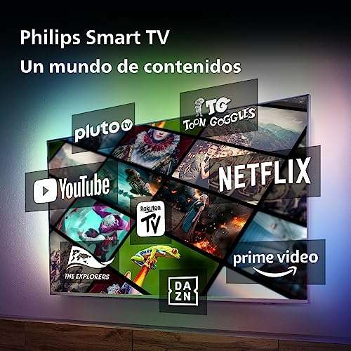 Philips 4K LED Smart Ambilight TV|PUS8118|75 Pulgadas|UHD 4K TV|60 Hz|P5 Picture Engine|HDR10+|Smart TV|Dolby Atmos|Altavoces| Soporte
