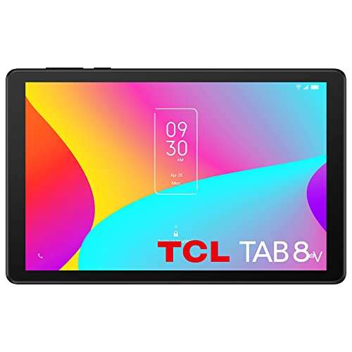TCL Tab 8V Wi-Fi Tablet Android 11, Pantalla HD de 8 Pulgadas, 4GB RAM + 64GB (hasta 512GB), Batería de 5500mAh,5MP+5MP Tableta, Prime Black