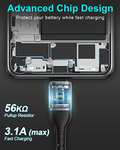 [2 Pack 2M] BLACKSYNCZE Cable USB C, 3,1A Cargador Tipo C Nylon Cable Tipo C Carga Rápida y Sincronización para Samsung