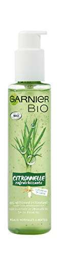 Garnier Bio - Gel Nettoyant Détoxifiant Visage - Citronnelle Bio Rafraîchissante - Peaux Normales à Mixtes - 150ml