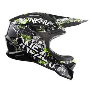Oneal 3SRS Helmet Attack 2.0 Neon Yellow Casco Moto MX-Motocross
