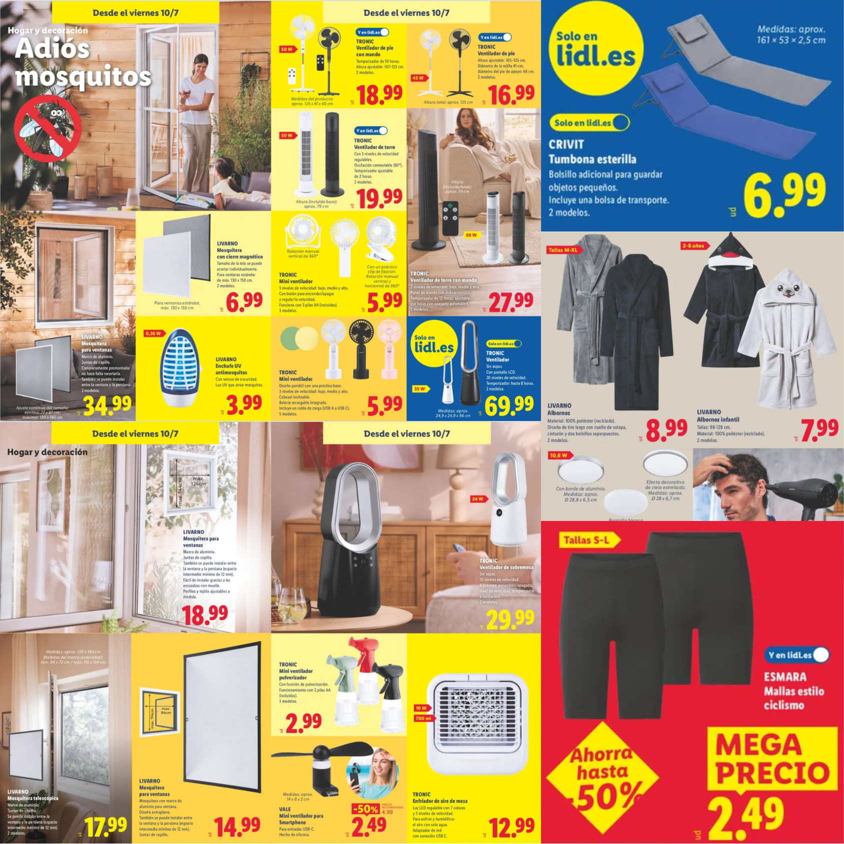 LIDL - Ventiladores, Moqsuiteras, Enchufe UV