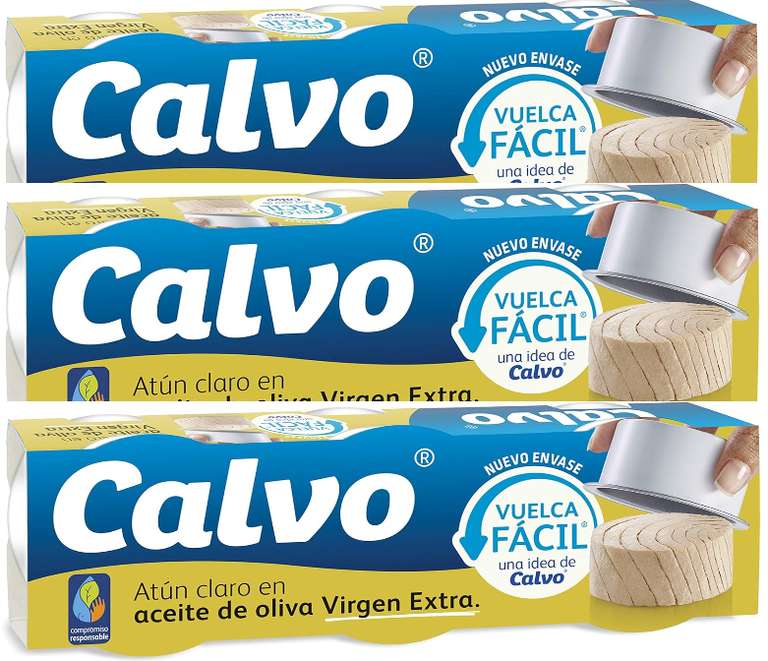 9 x Calvo Atún Claro en Aceite de Oliva VIRGEN EXTRA Pack 65g