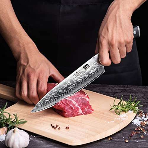 Cuchillo de chef acero inoxidable damasco japonés 20 cm