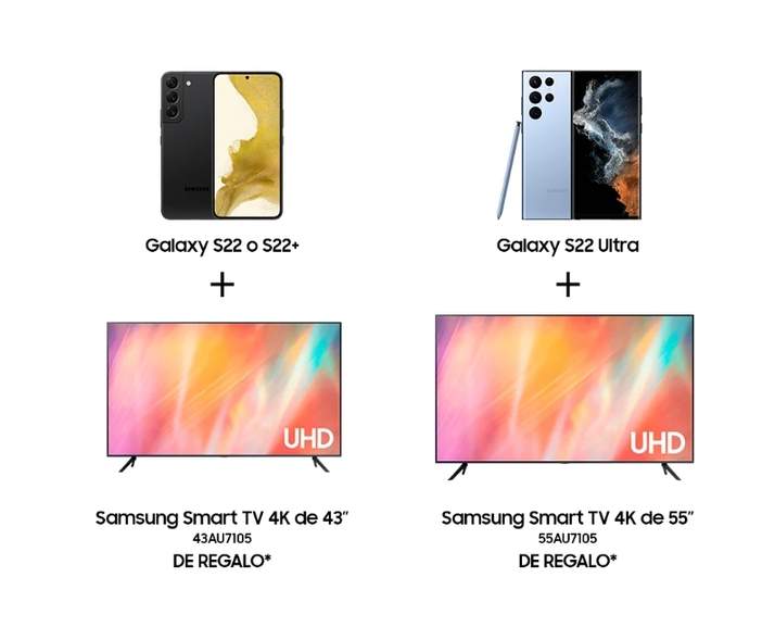 Samsung S22, S22+ y S22 Ultra + Smart TV 4K 43