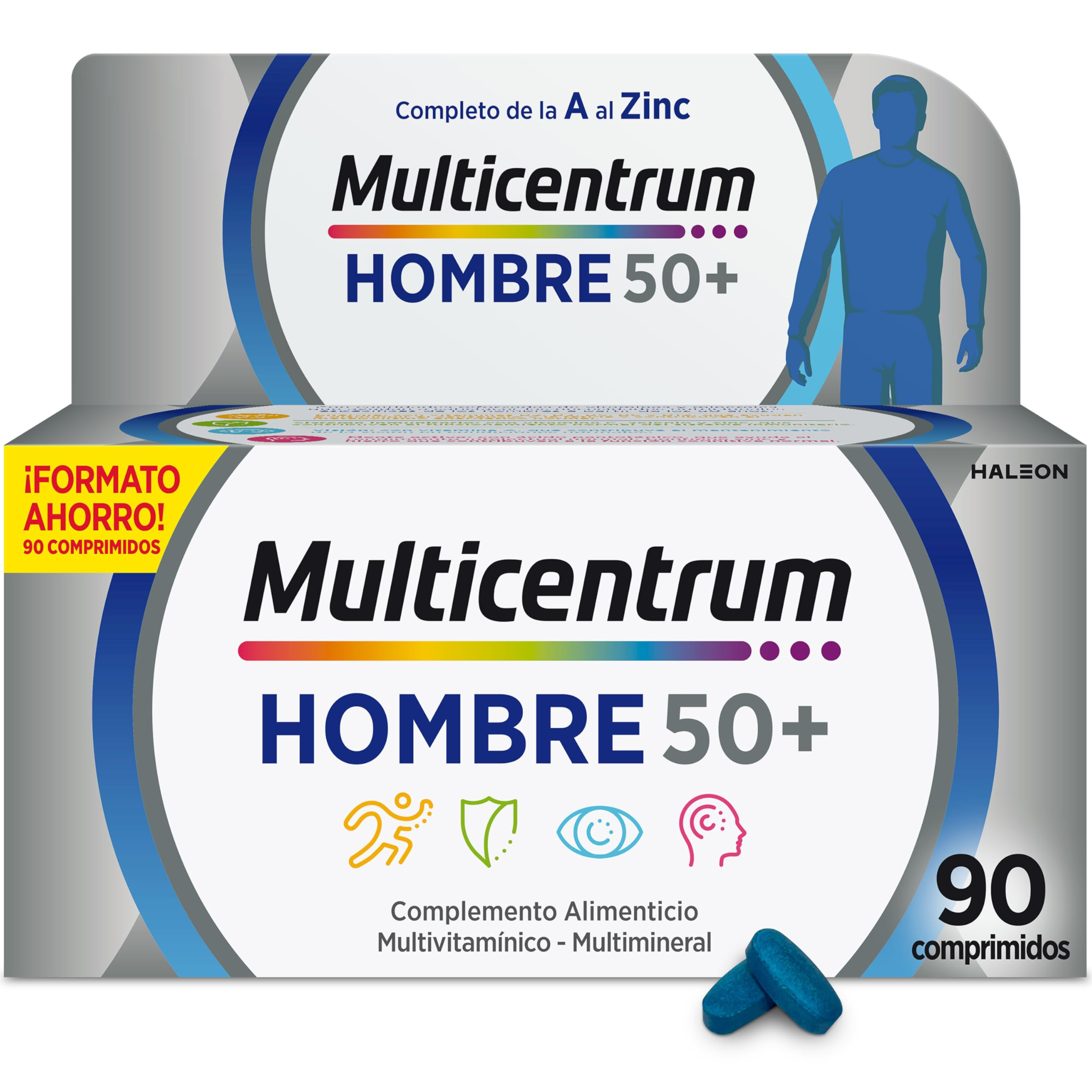 Multicentrum Hombre 50+ Complemento Alimenticio Multivitaminico y Multimineral Para Hombres 50+