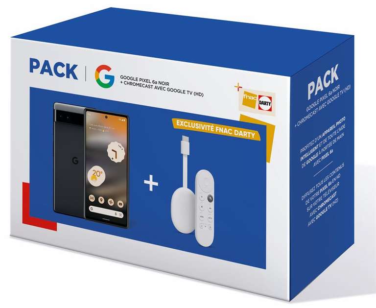 Pack Google Pixel 6a 5G 128GB + Google TV Chromecast