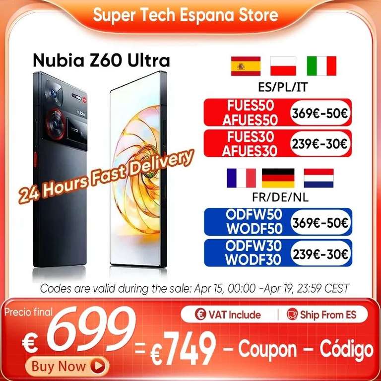 Nubia Z60 Ultra 5G: Smartphone de Vanguardia con Snapdragon 8 Gen 3 y Pantalla Completa de 6.8 Pulgadas