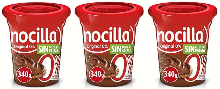 3x Nocilla Crema Untable Original 0%, 340g. Total 1020gr[2'26€/ud]