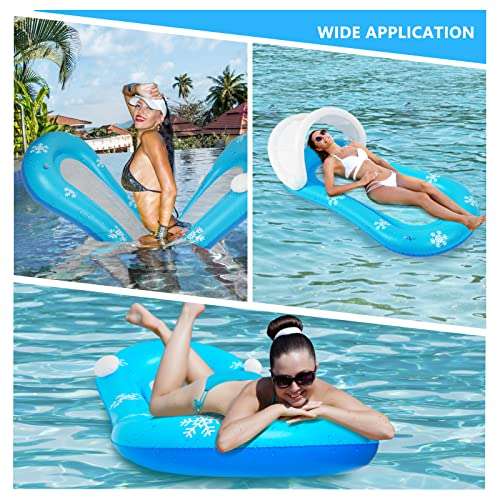 Hamaca-colchoneta hinchable para piscina o playa con Parasol hinchable desmontable 168x75cm