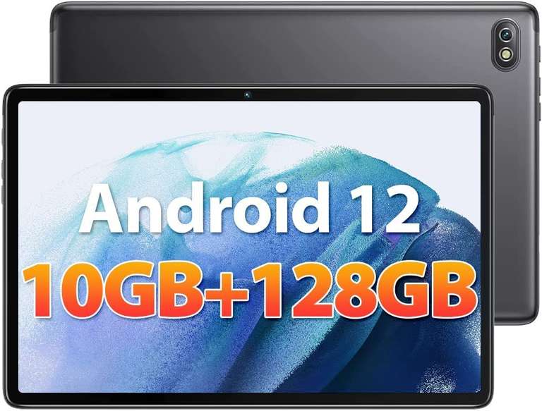 Blackview Tablet 10" Android 12 10GB RAM+128GB ROM 5Ghz WiFi+4G LTE 6580mAh Dual SIM OTG/GPS/Face ID/Type-C Rrecarga Rapida 5V/2A