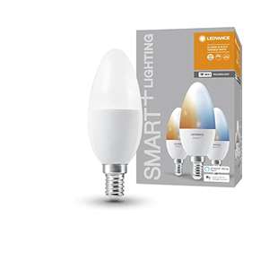 LEDVANCE Lámpara LED inteligente con tecnología WiFi, SMART+ WiFi E14, regulable(2700-6500K), sustituye a lámparas 40 W, White, pack de 3