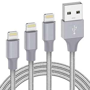 Pack 1M 2M 3M Cable Lightning Trenzado Nylon Compatible con iPhone