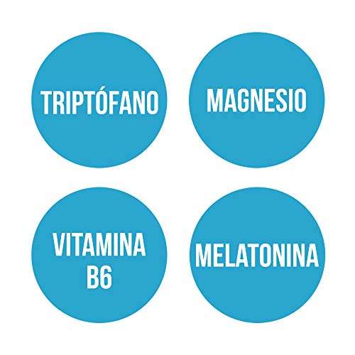 Ana Maria Lajusticia -Triptófano con melatonina + magnesio + VIT B6. Induce al sueño y mejora la calidad del sueño. Apto para veganos.