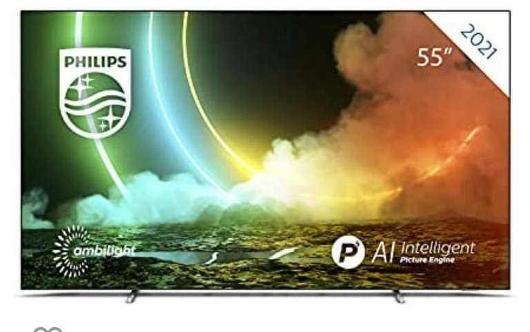 Philips 55OLED706/12 4K UHD OLED Android TV, 55 Pulgadas 4K Smart TV con Ambilight, Imagen Vibrante HDR