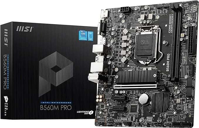 MSI B560M Pro-E ProSeries – Placa Base MATX, Intel Core 11e/10ª Generación Socket LGA 1200, DDR4, PCIe 4, M.2, USB 3.2, Gbps LAN