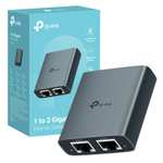 TP-Link EH210 - Switch ethernet,Adaptador Switch gigabit 1 a 2 Puertos RJ45, Splitter Duplicador,Carcasa de Aleación de Aluminio