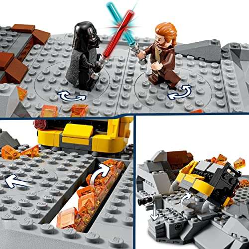 LEGO 75334 Star Wars OBI-WAN Kenobi vs. Darth Vader, Set de Construcción, Juego de Acción