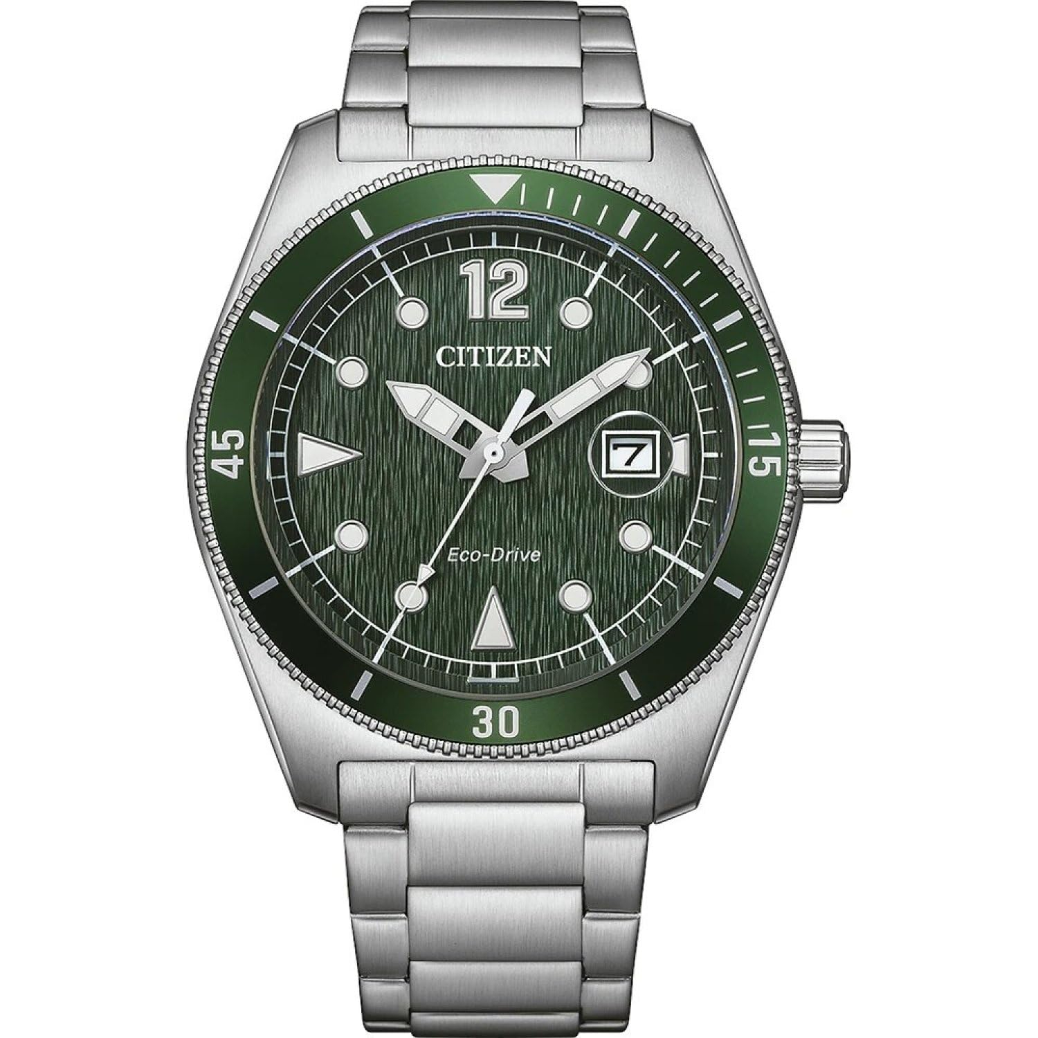 Reloj Citizen Marine esfera verde texturizada y estética inspirada en los relojes de buceo