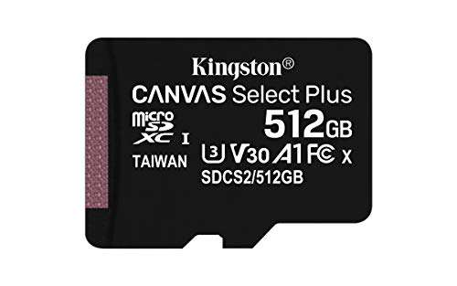 Tarjeta MicroSD de 512 GB Kingston Canvas Select Plus